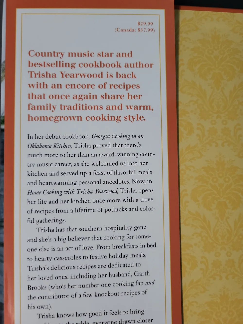 Home Cooking with Trisha Yearwood stories & recipes Cookbook